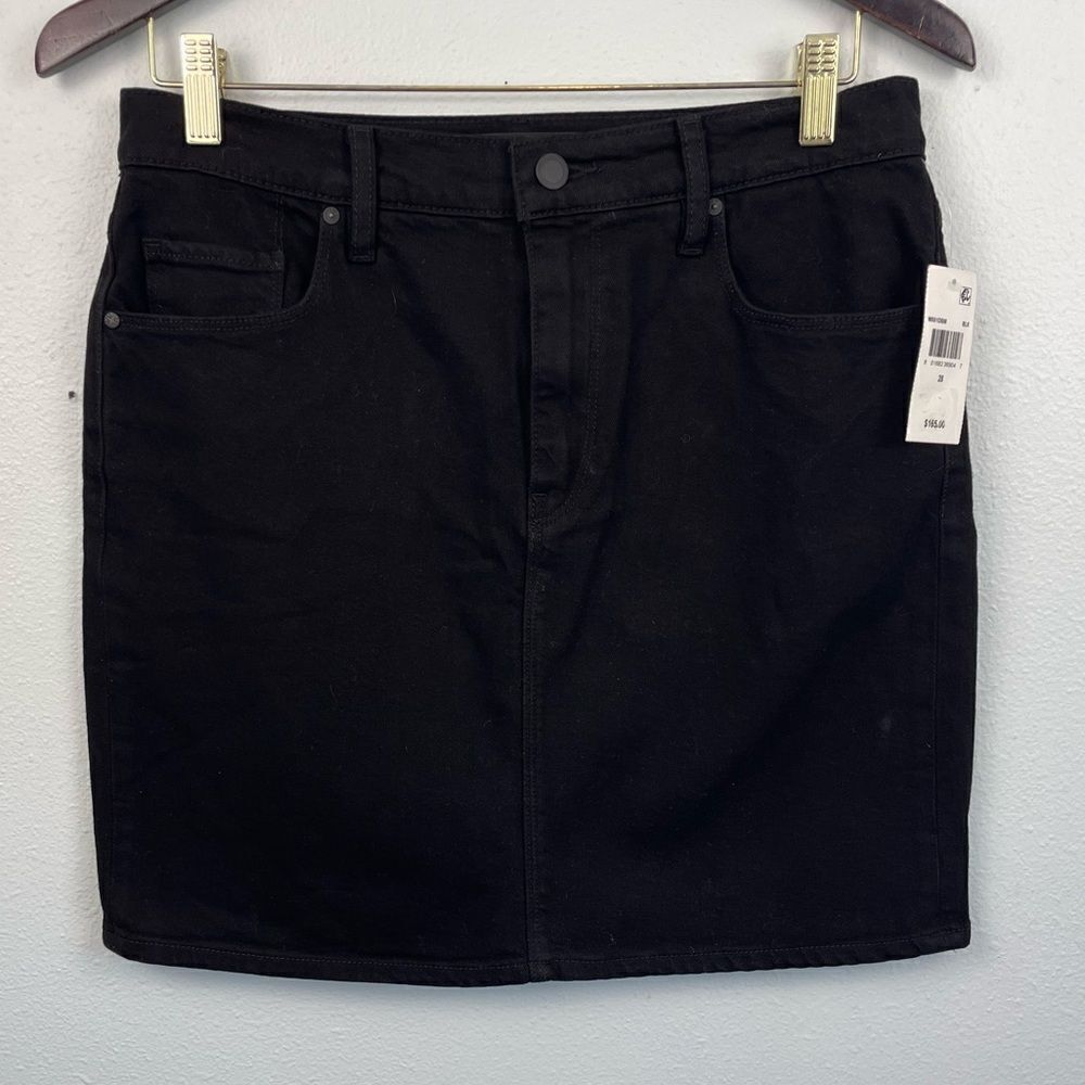 NWT Hudson Los Angeles Black Denim Lulu Skirt Size 28